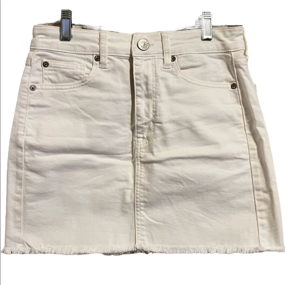 White Denim Miniskirt